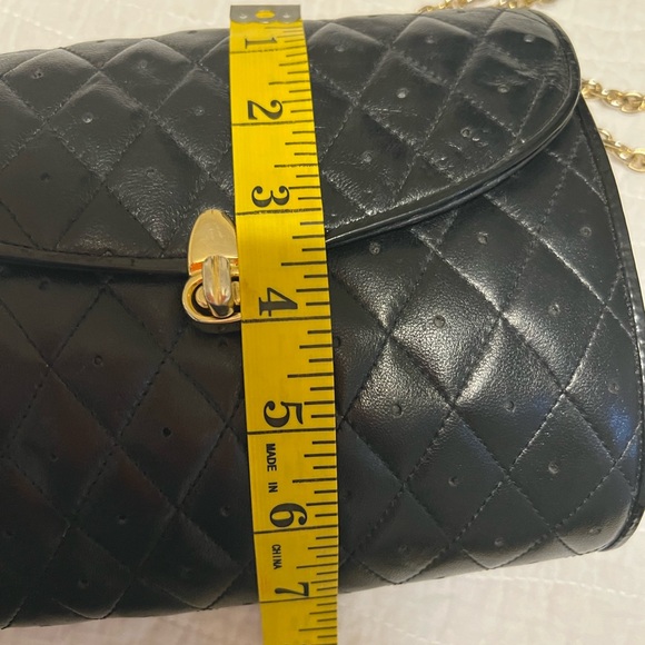 Vintage 50s Leather Bag with Clasp Made in Italy - Picture 7 of 12